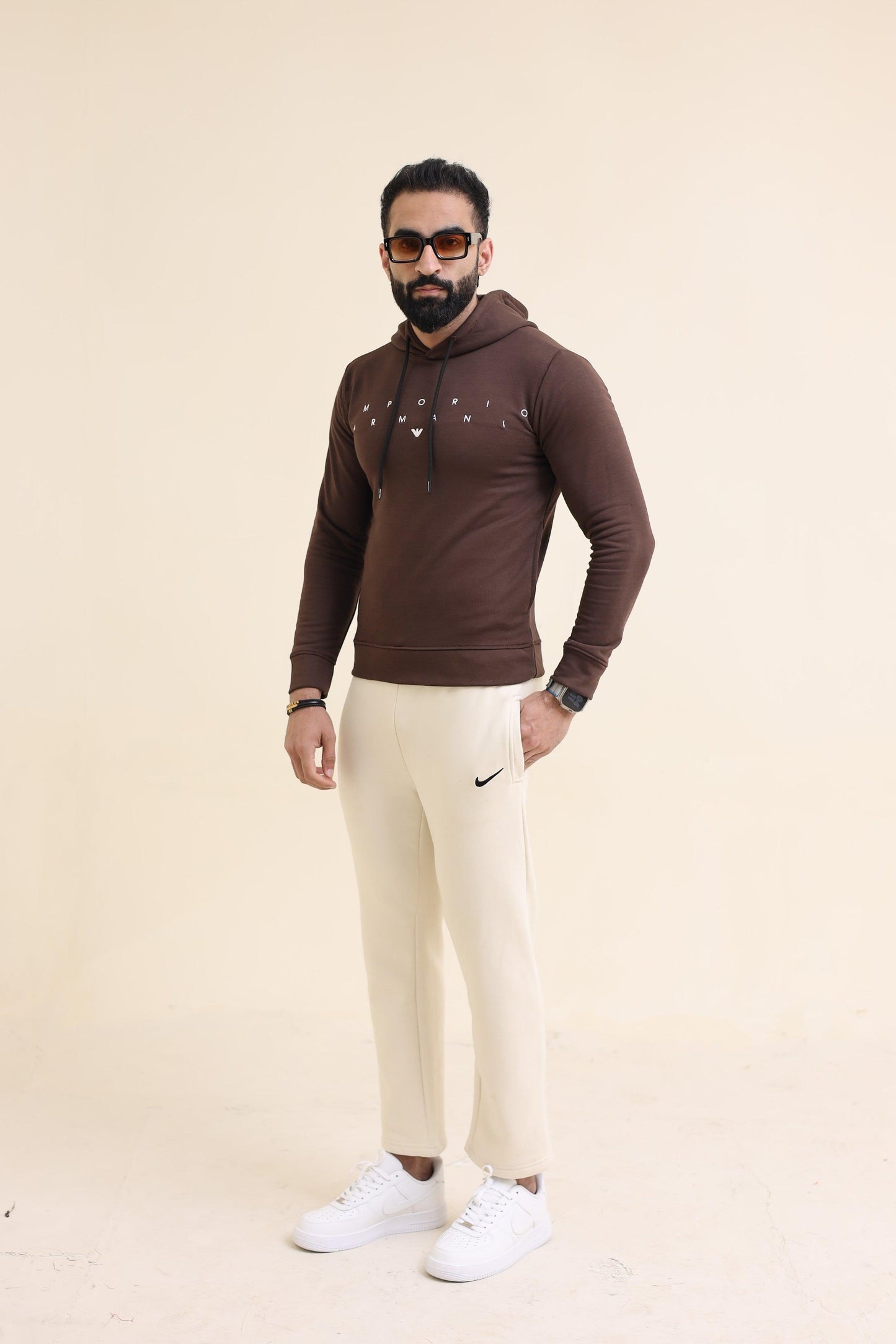 EA Embroidery Hoodie - Brown