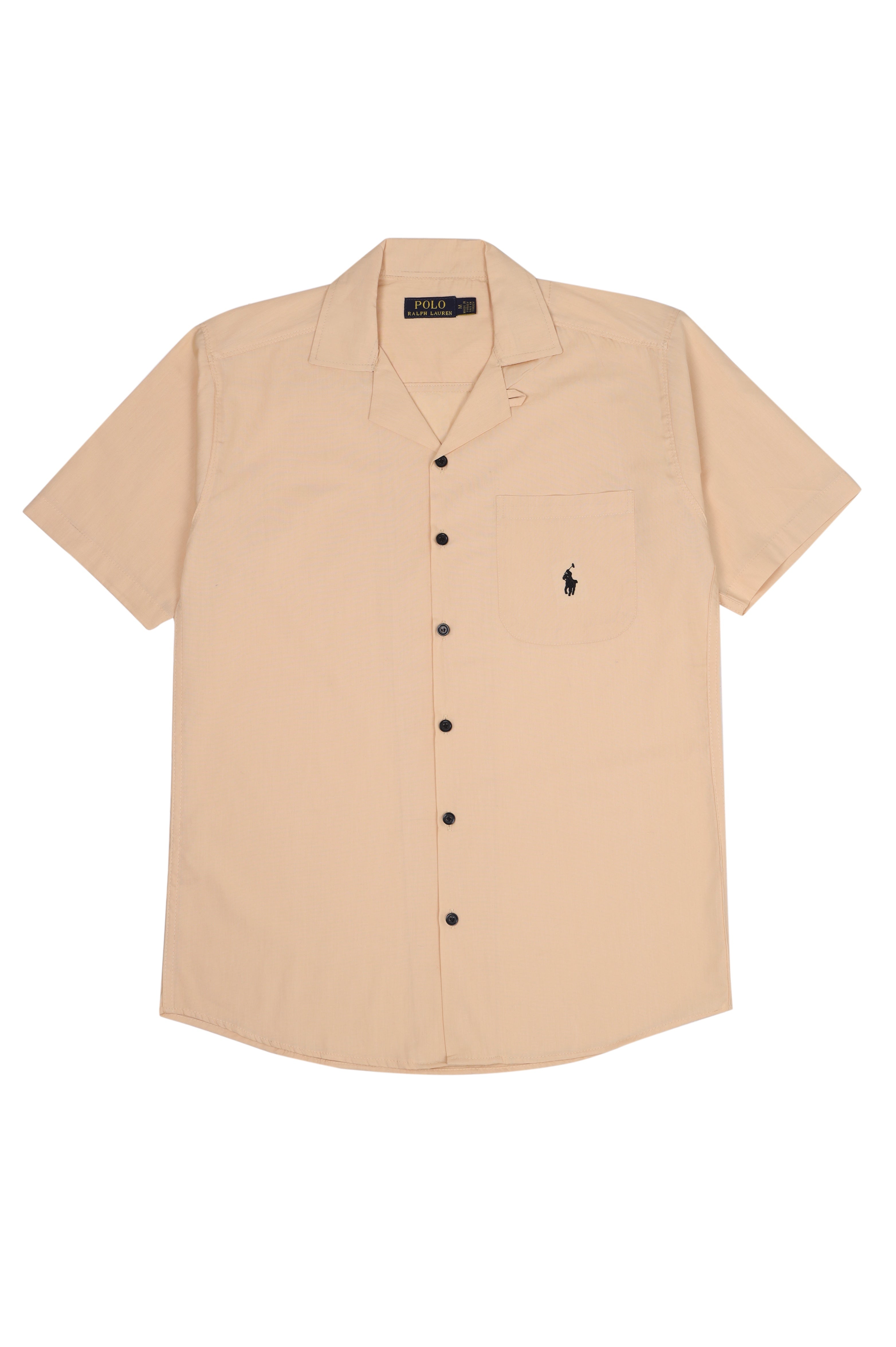 Men's R-L Cuban Collar Shirt – Beige