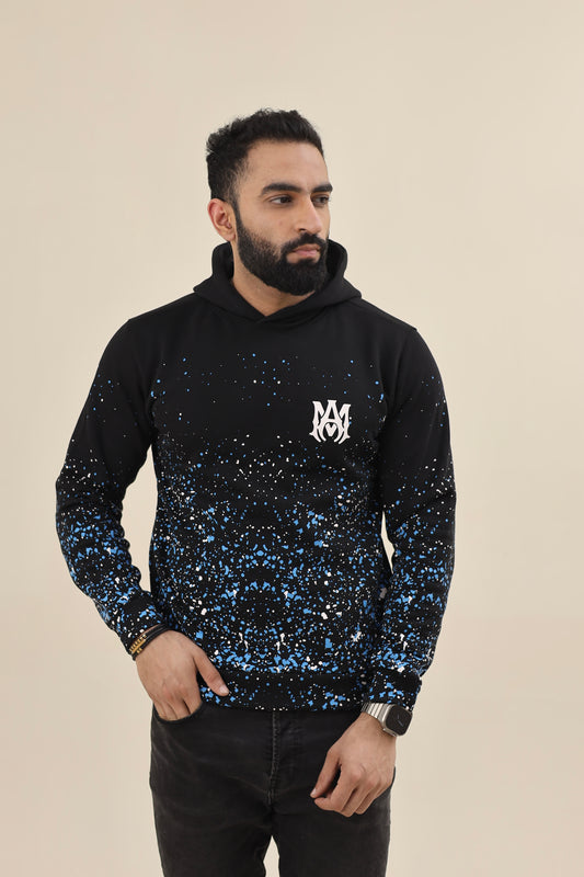 Amri Hoodie All over paint - Black