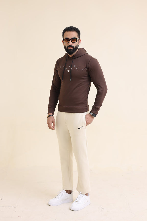 EA Embroidery Hoodie - Brown