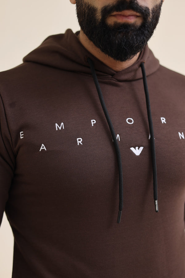 EA Embroidery Hoodie - Brown
