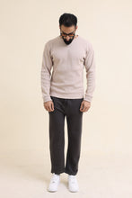 ZRA Waffle Textured Sweatshirt - Beige