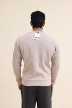 ZRA Waffle Textured Sweatshirt - Beige