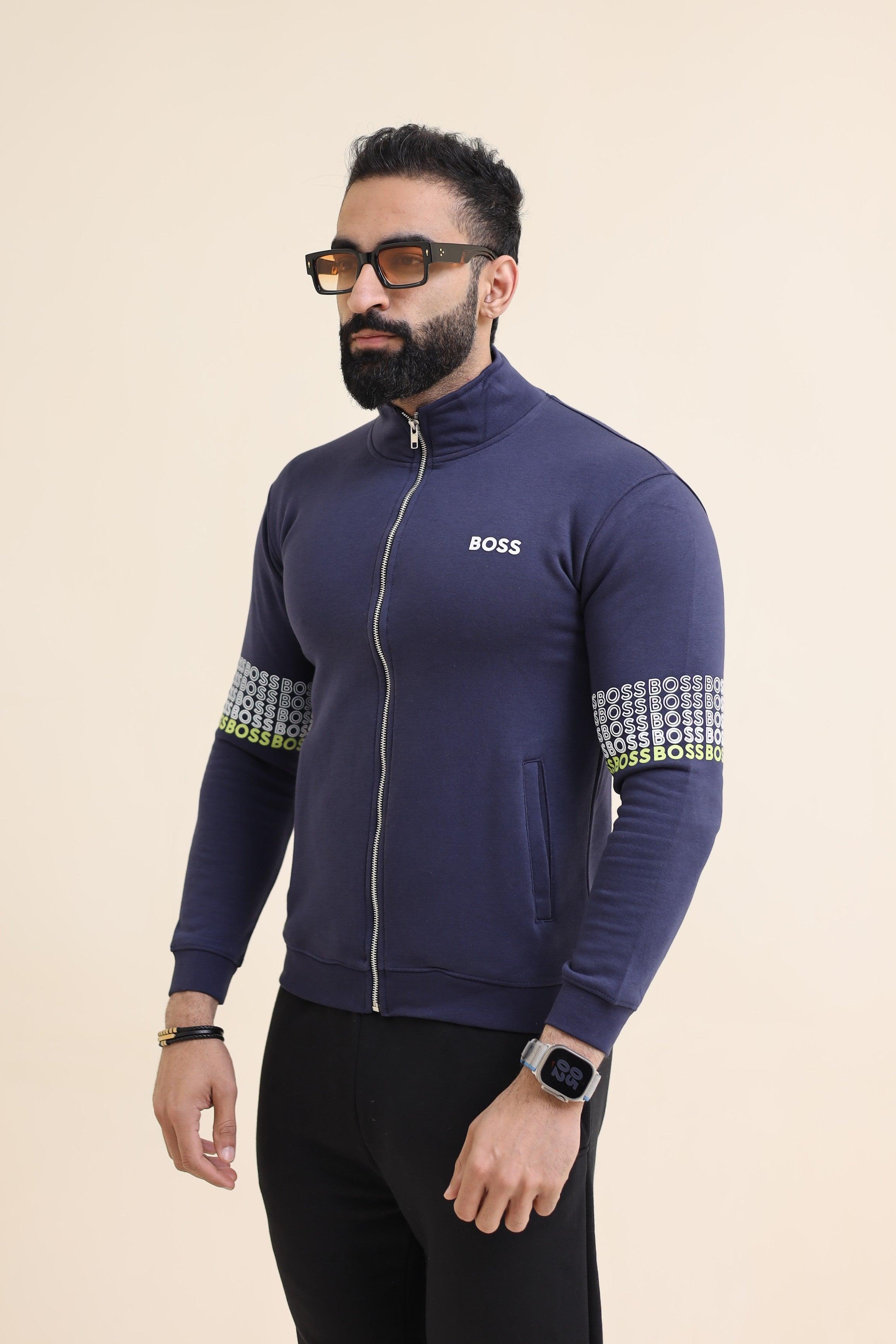 Zipper Mock Neck - Navy