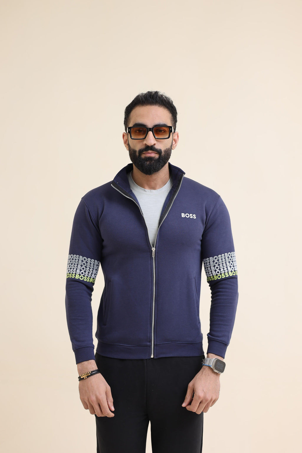 Zipper Mock Neck - Navy