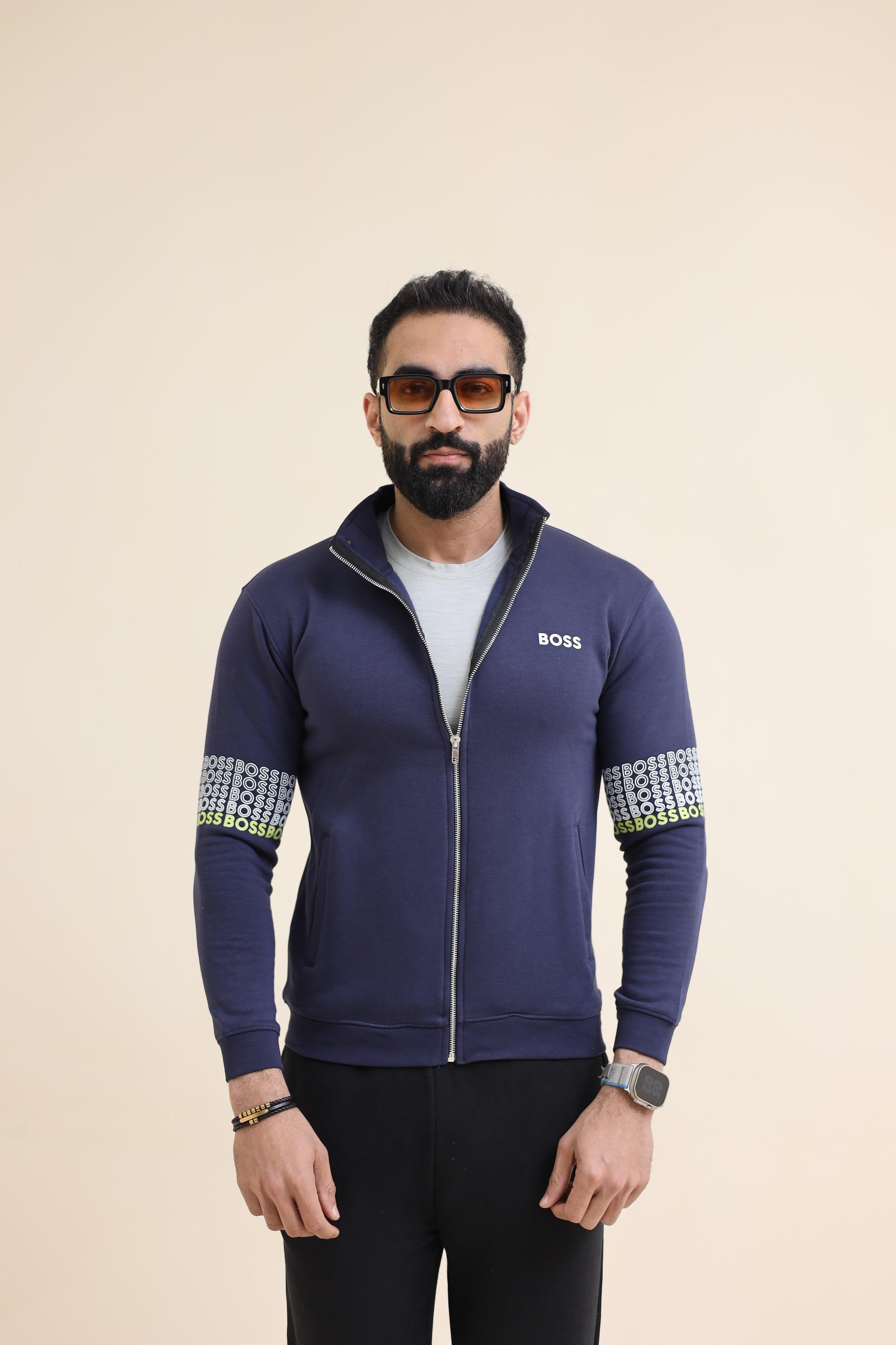 Zipper Mock Neck - Navy