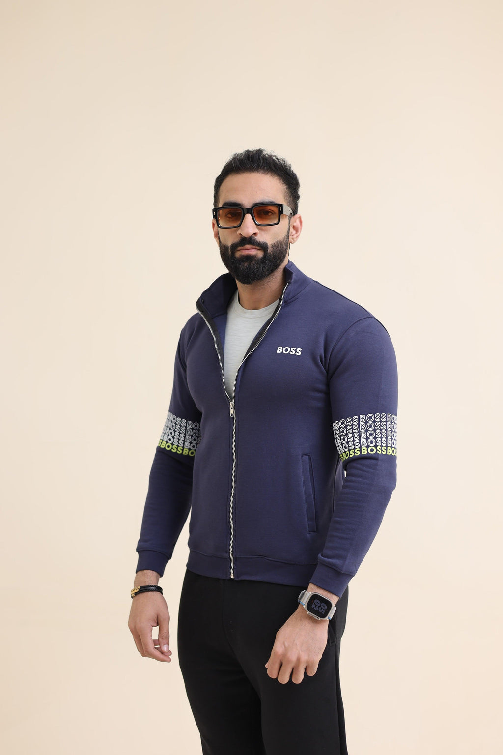 Zipper Mock Neck - Navy