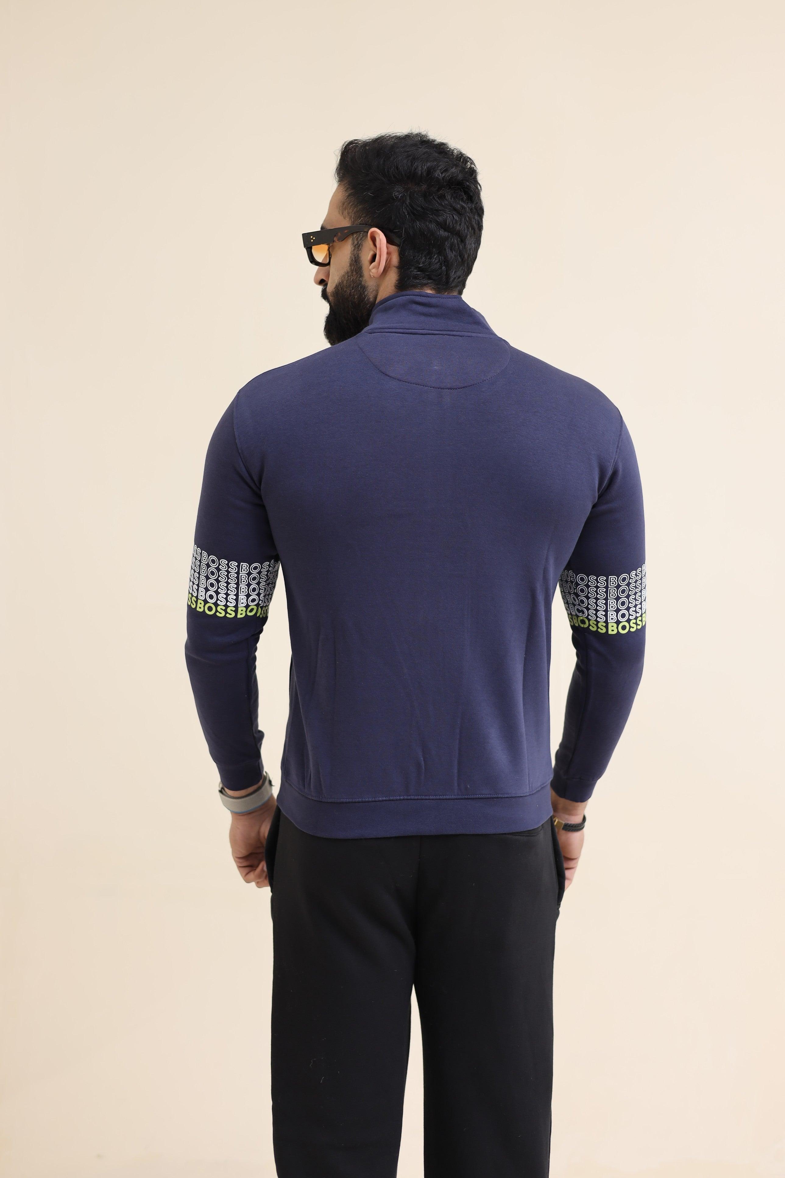 Zipper Mock Neck - Navy