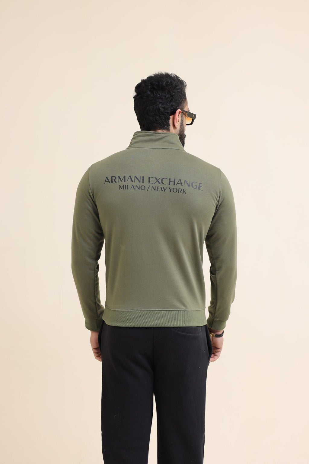 AX Mock Neck half Zipper - Dark olive green