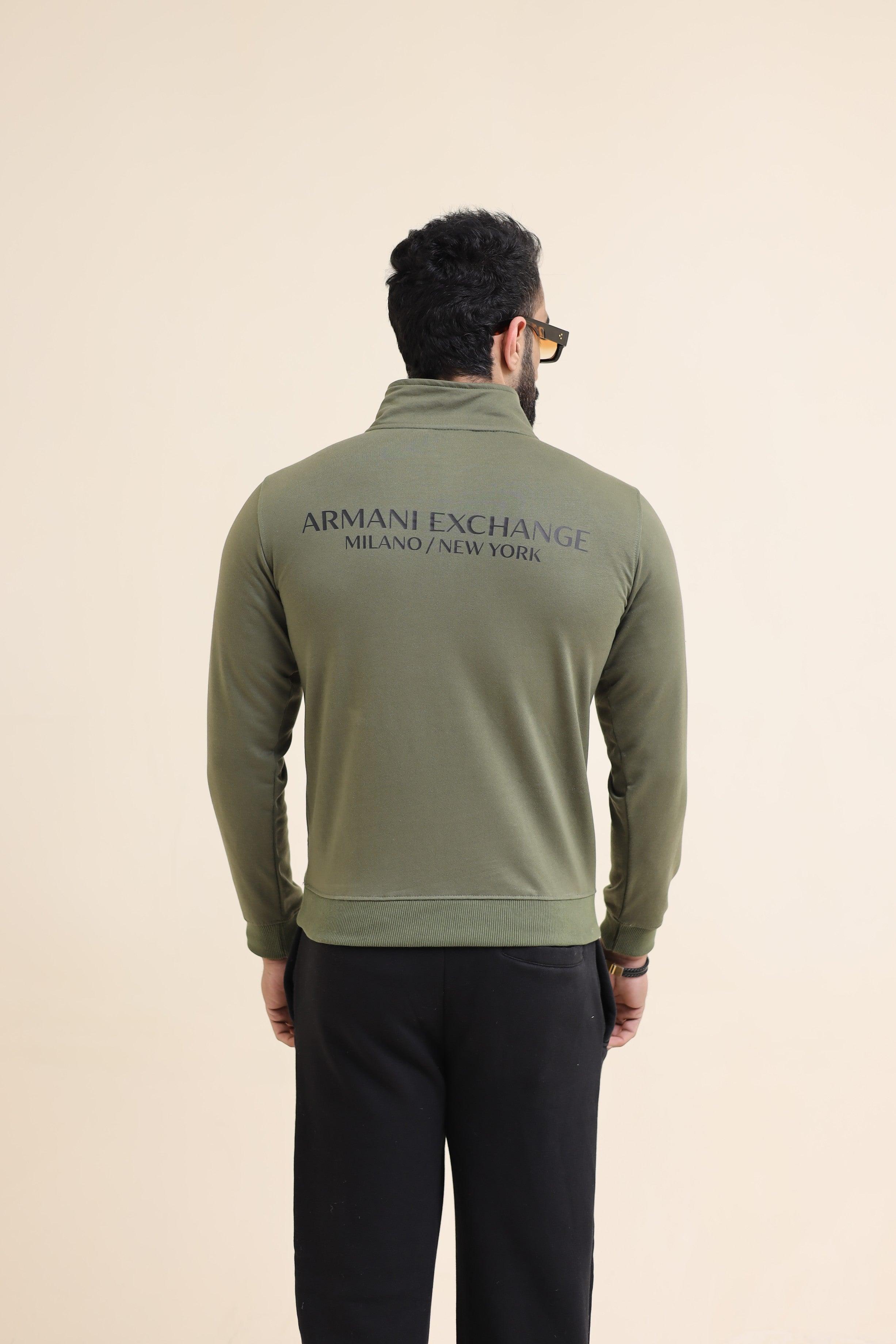 AX Mock Neck half Zipper - Dark olive green