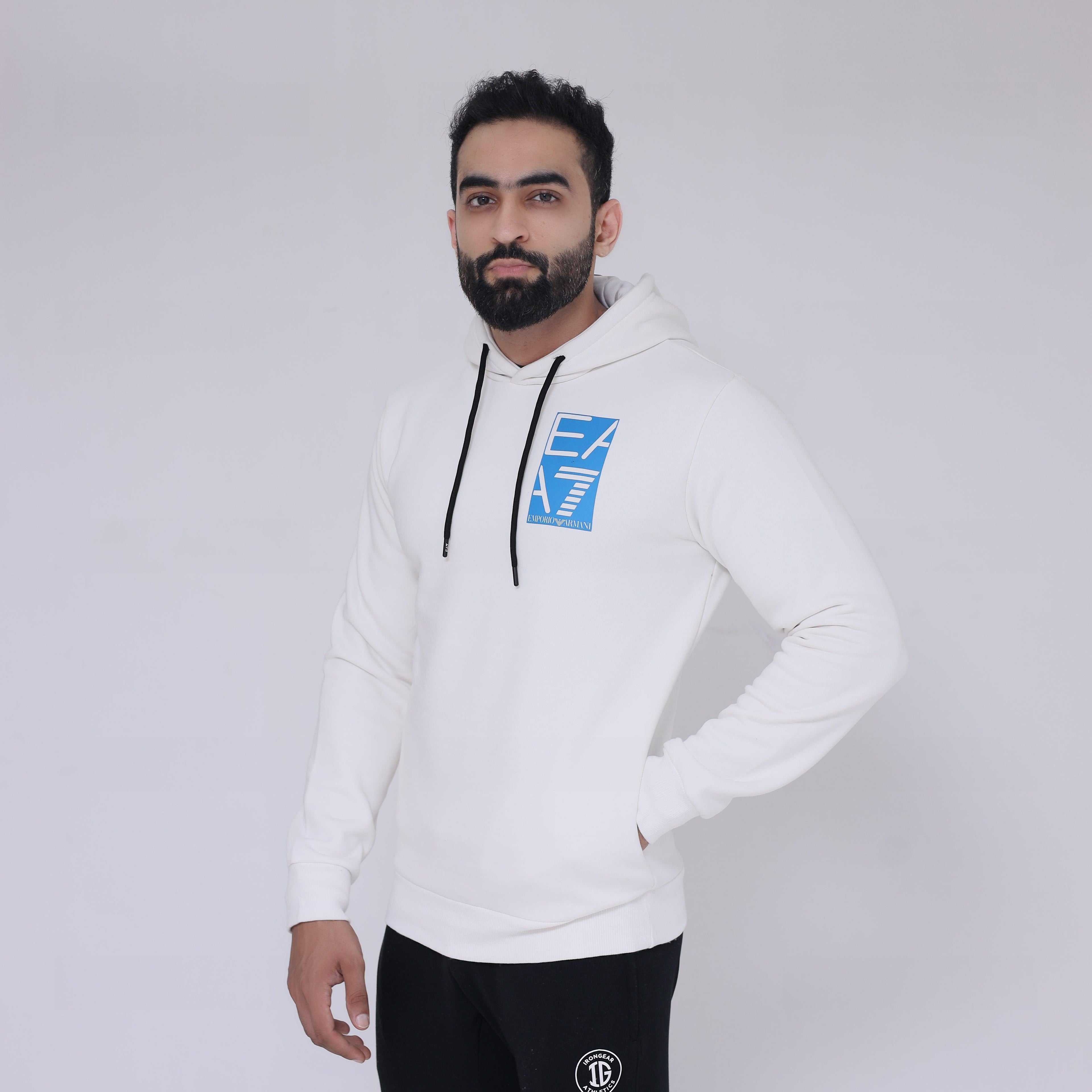 EA Hoodie Back Print - White