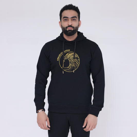 Hoodie Eagle Embroidery - Black