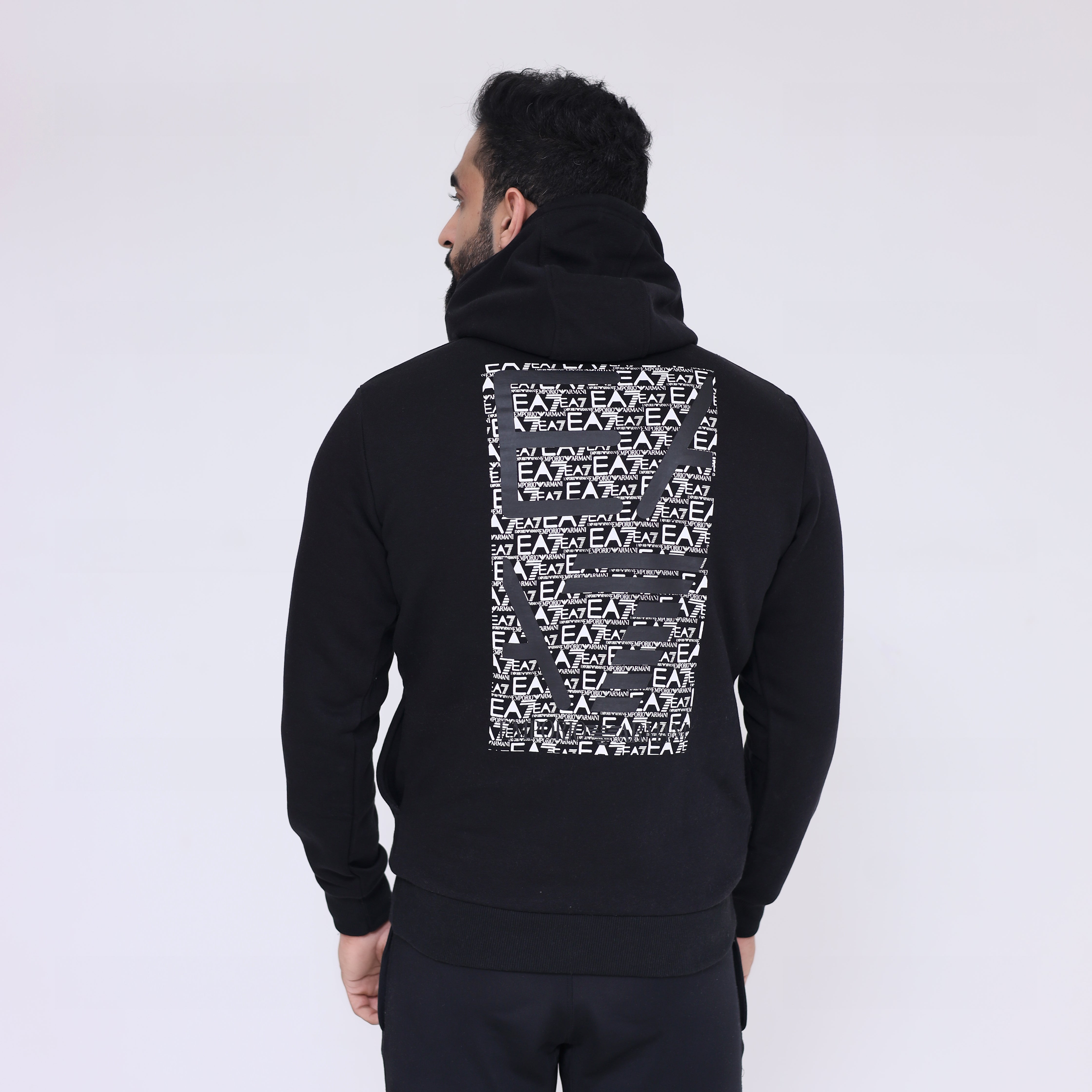 Hoodie Back Print Black Rich Brands