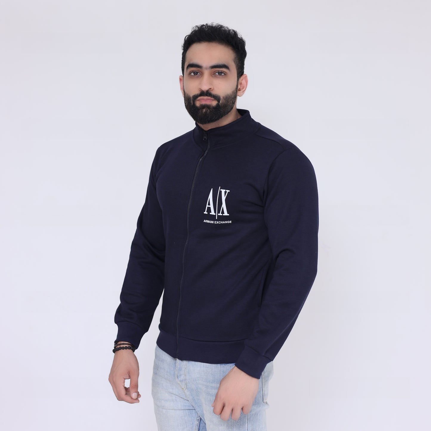 Zipper Mock Neck - Navy