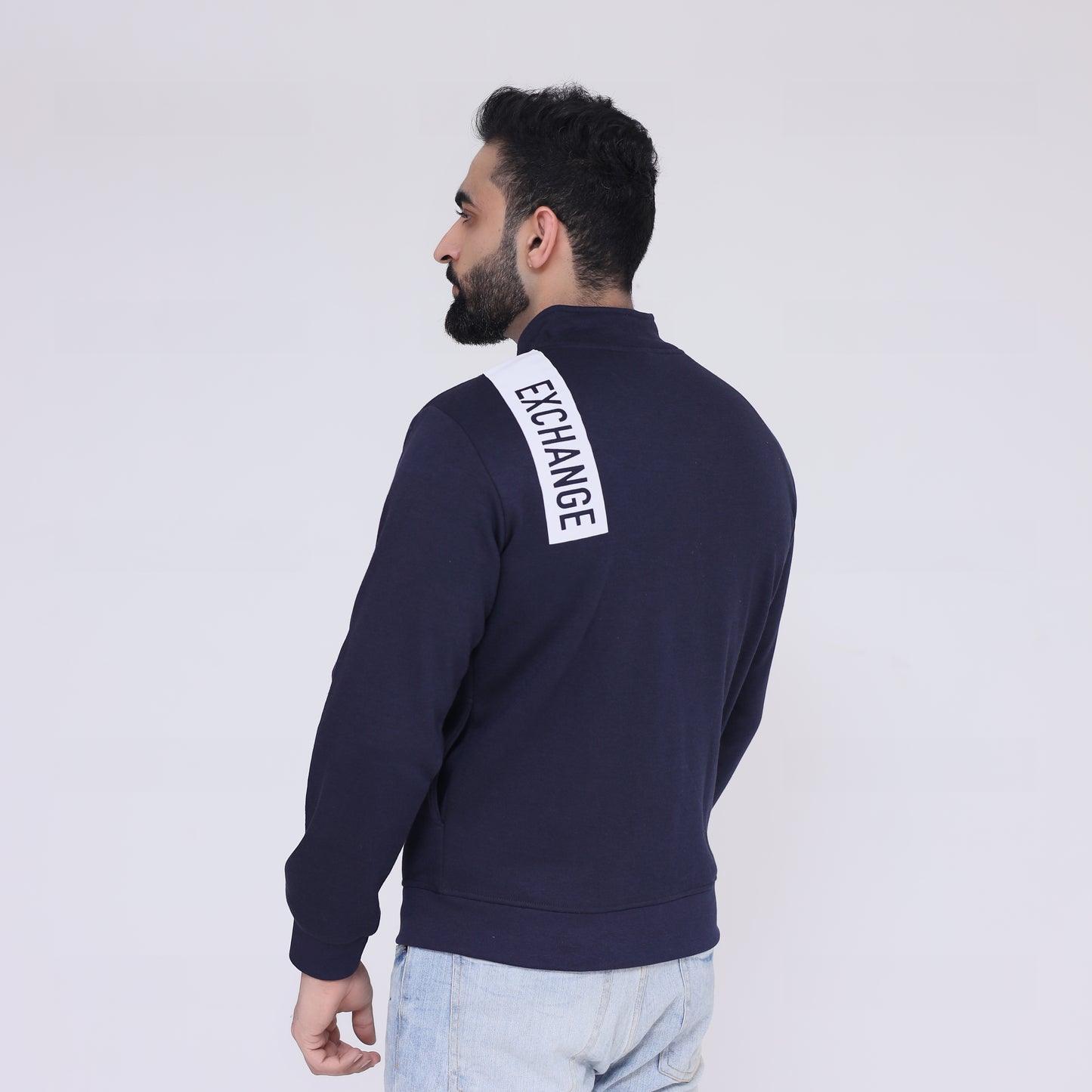 Zipper Mock Neck - Navy