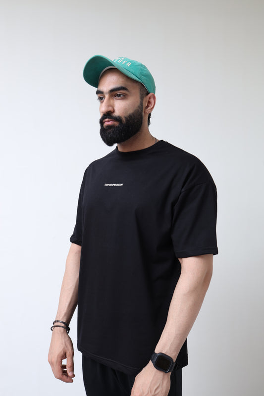 Drop Shoulder T-Shirt Back X - Black