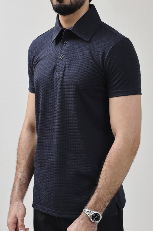 ZRA Jacquard Polo Shirt - Navy