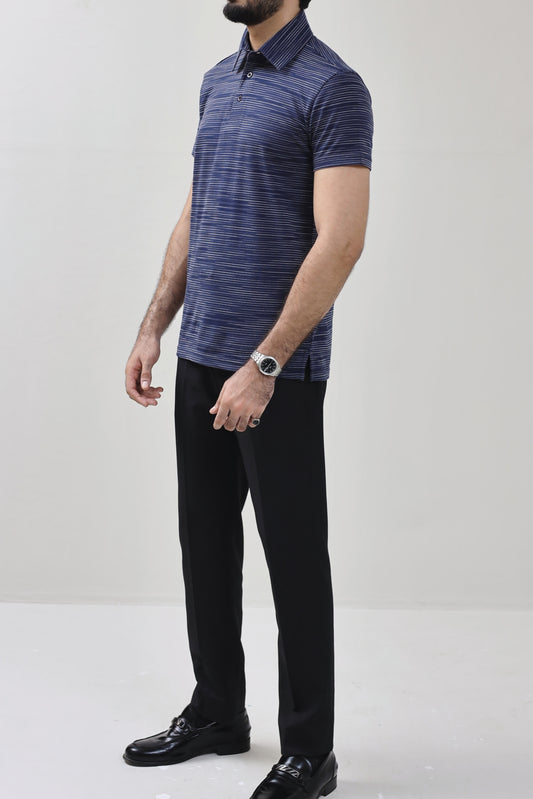 ZRA Textured Polo Shirt - Y&D Navy