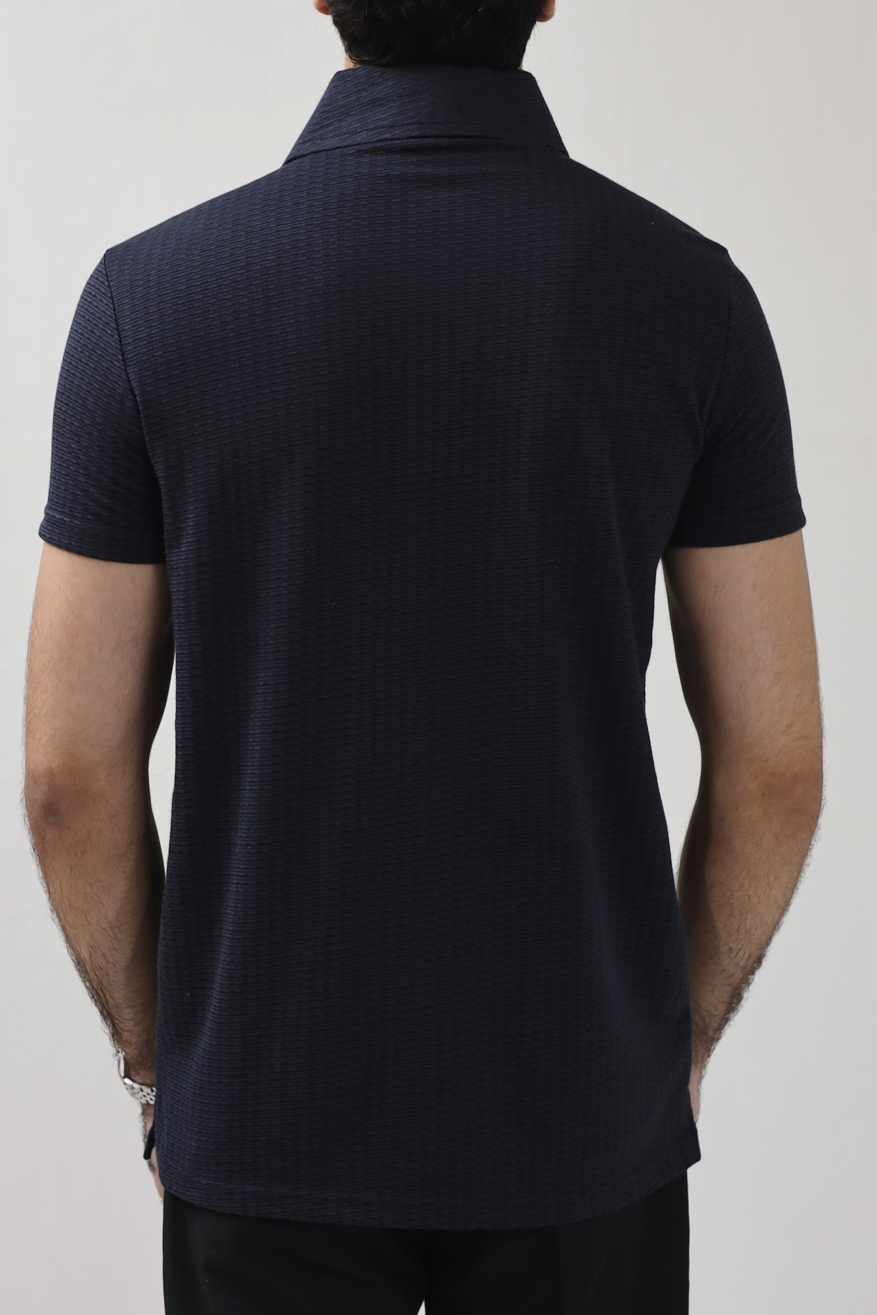 Jacquard texture Polo Shirt - Navy