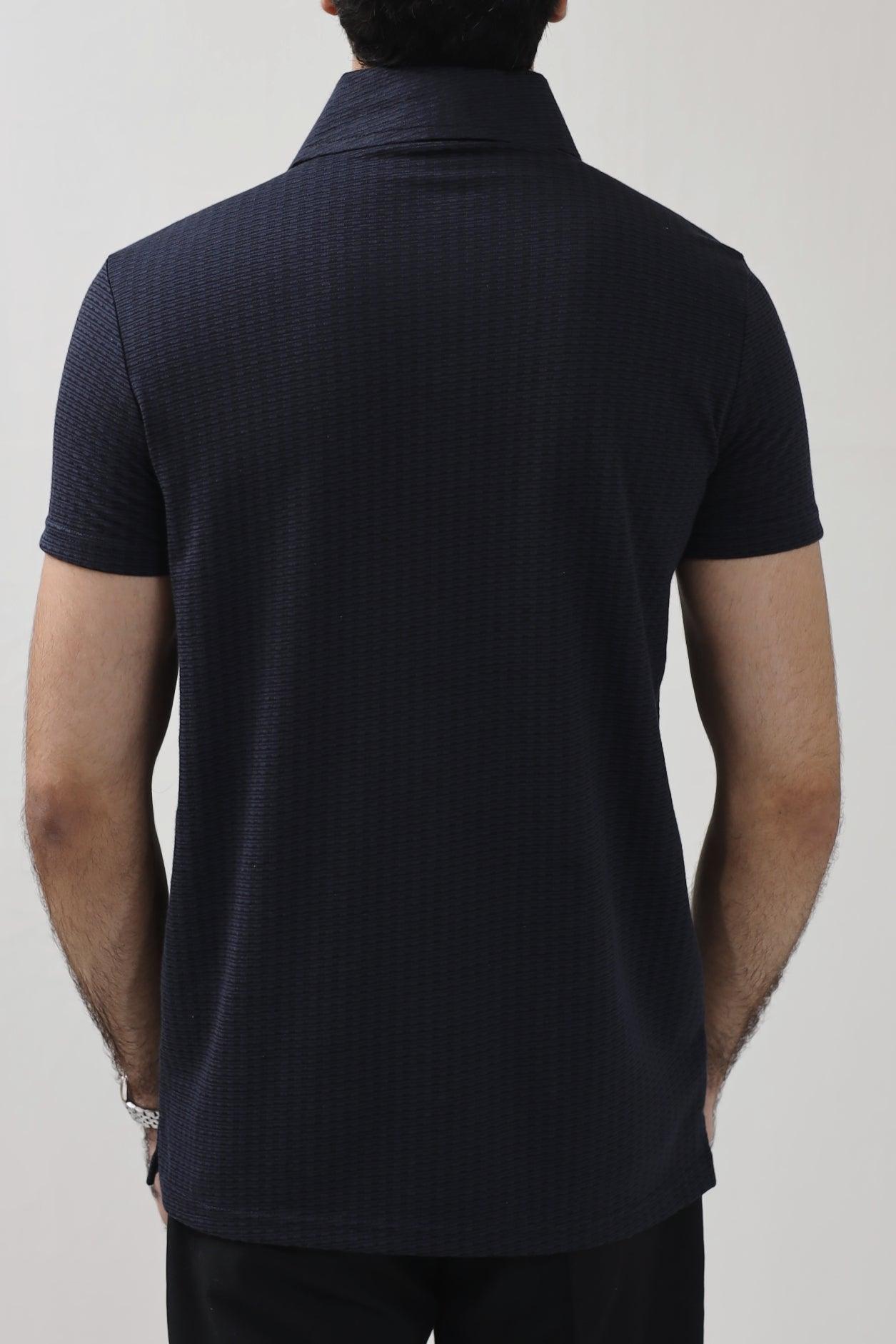 ZRA Jacquard Polo Shirt - Navy