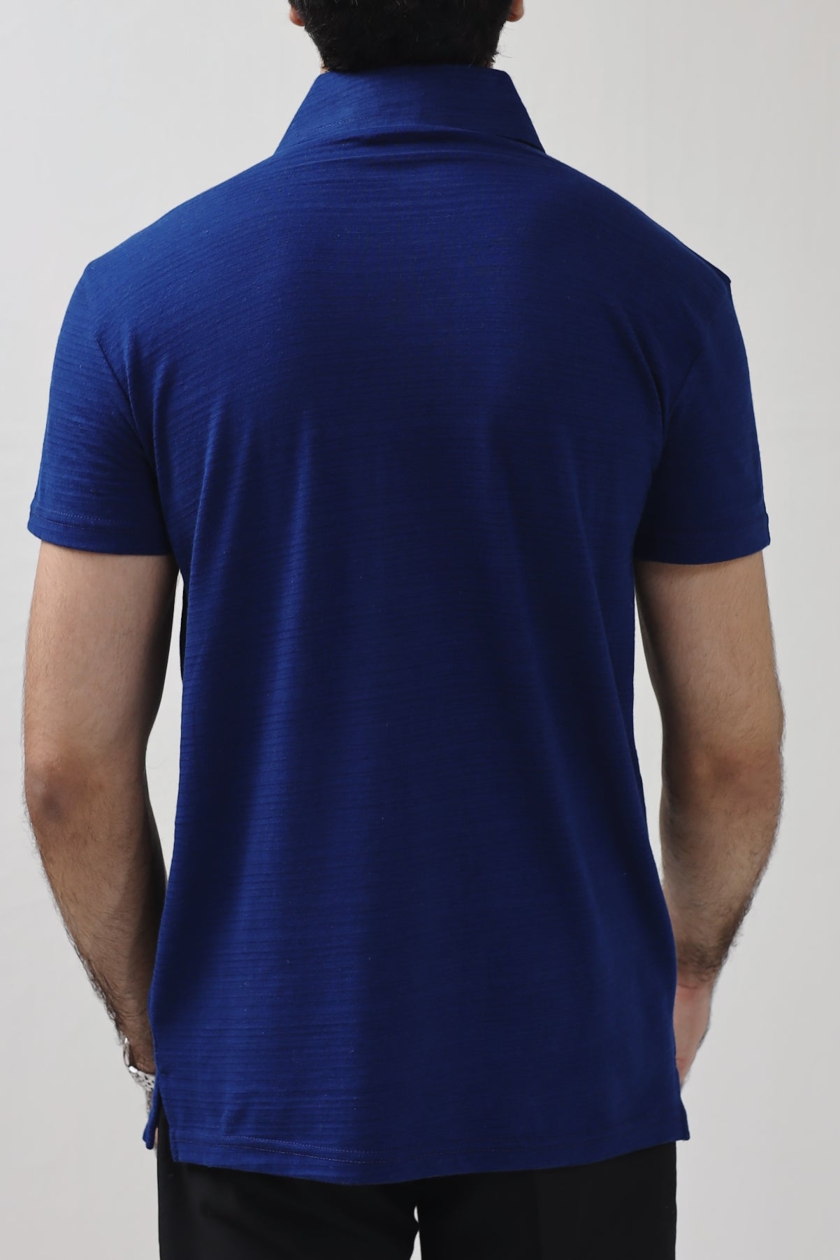 Textured Polo Shirt - Navy