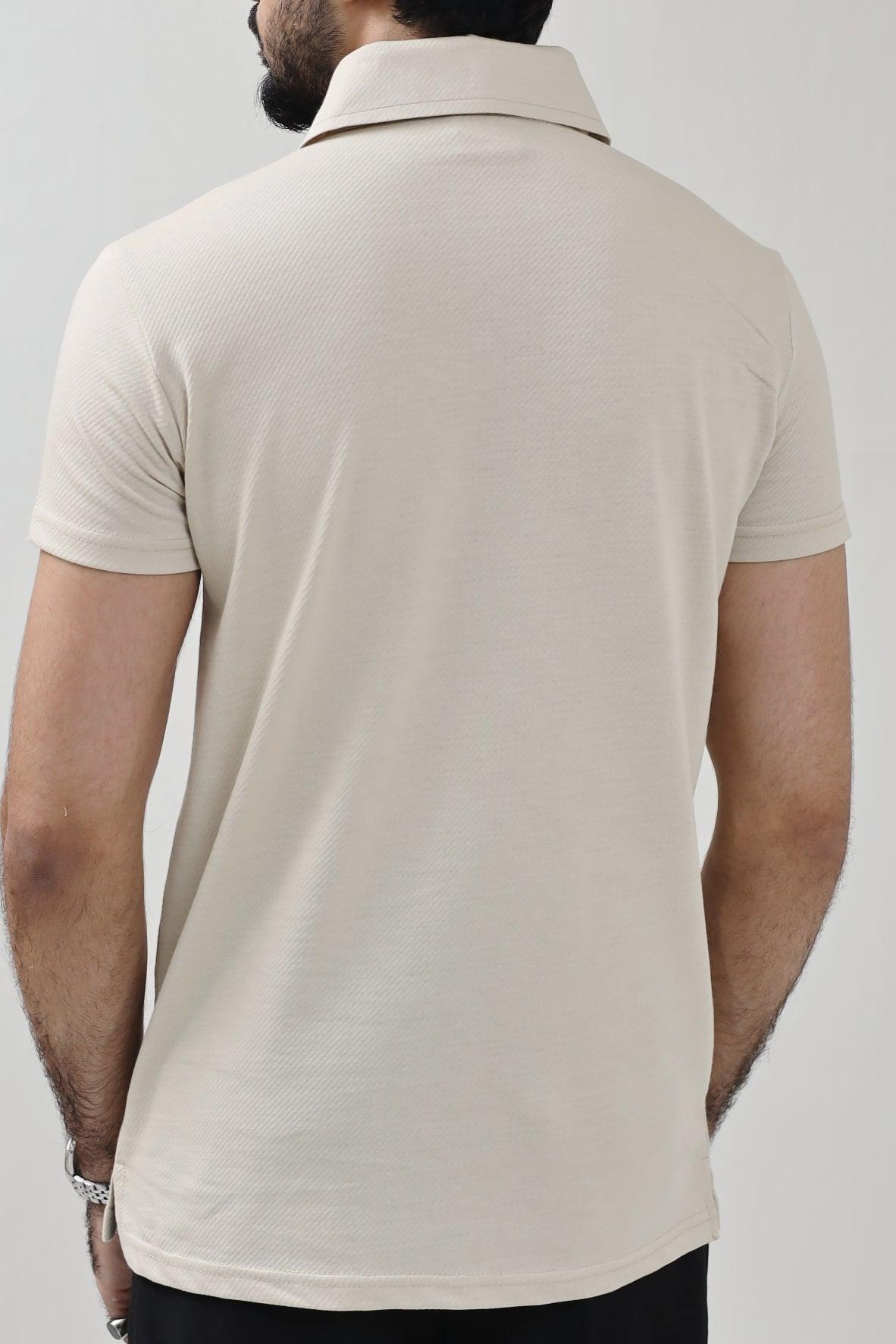 ZRA Textured Polo Shirt - Beige