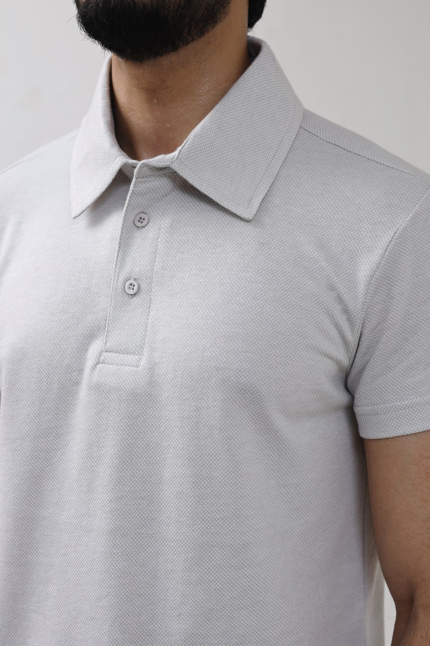 Textured Polo Shirt - Offwhite