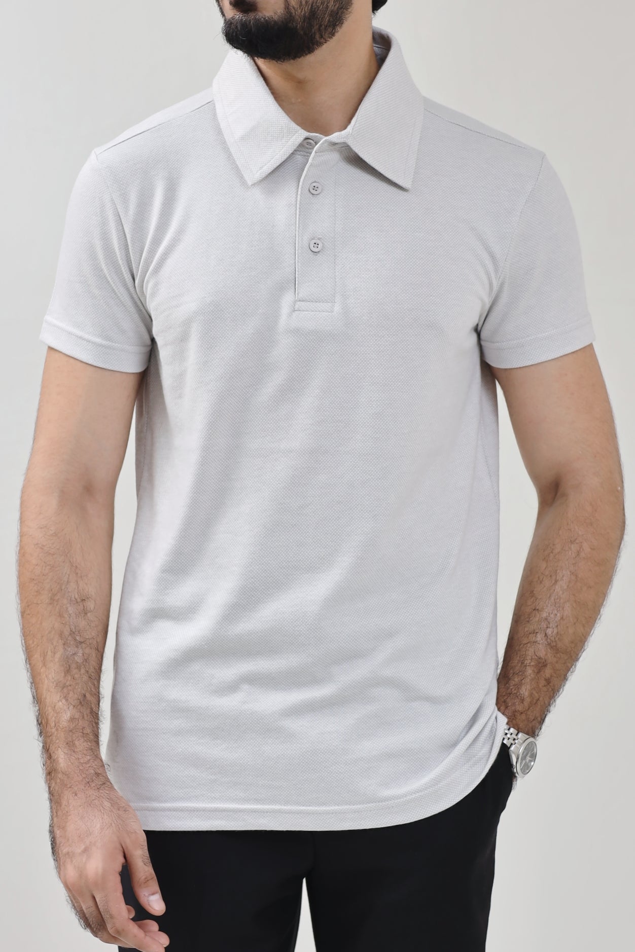 Textured Polo Shirt - Offwhite