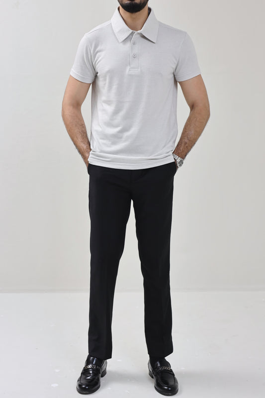 Textured Polo Shirt - Offwhite