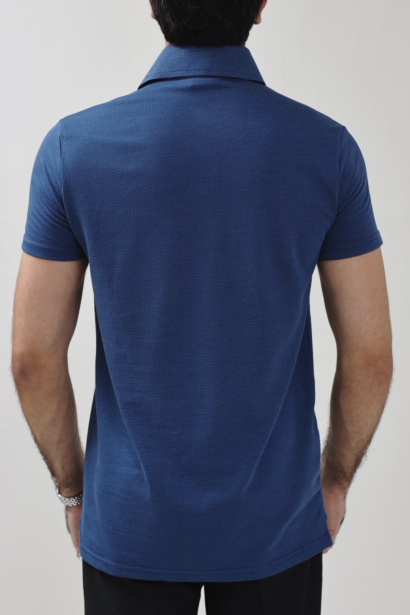 Textured Polo Shirt - Blue