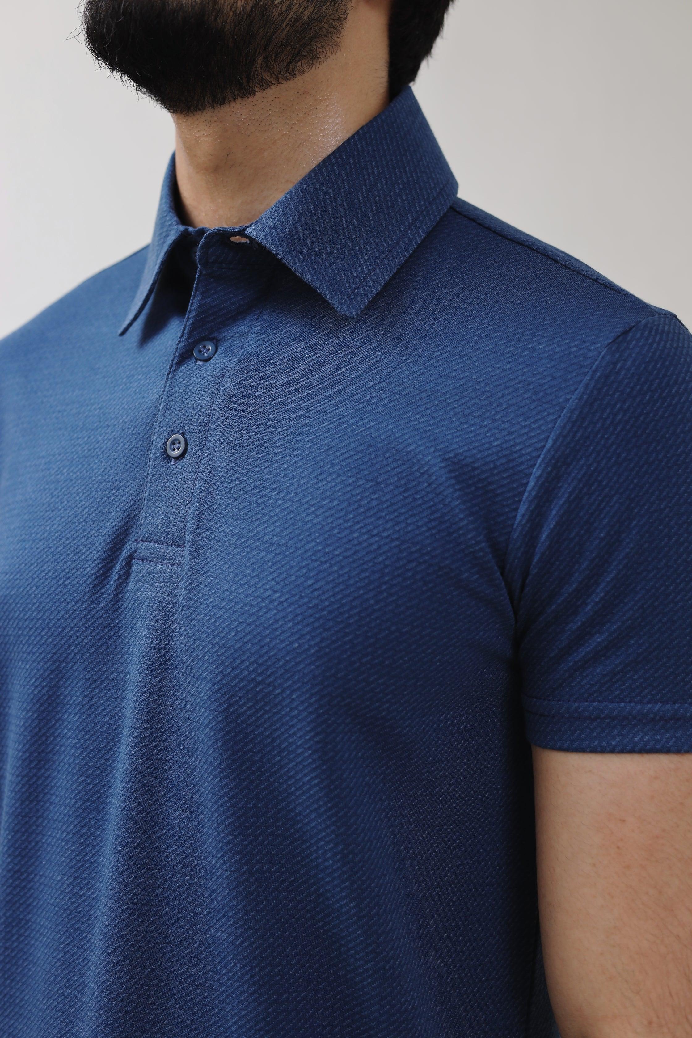 ZRA Textured Polo Shirt - Blue