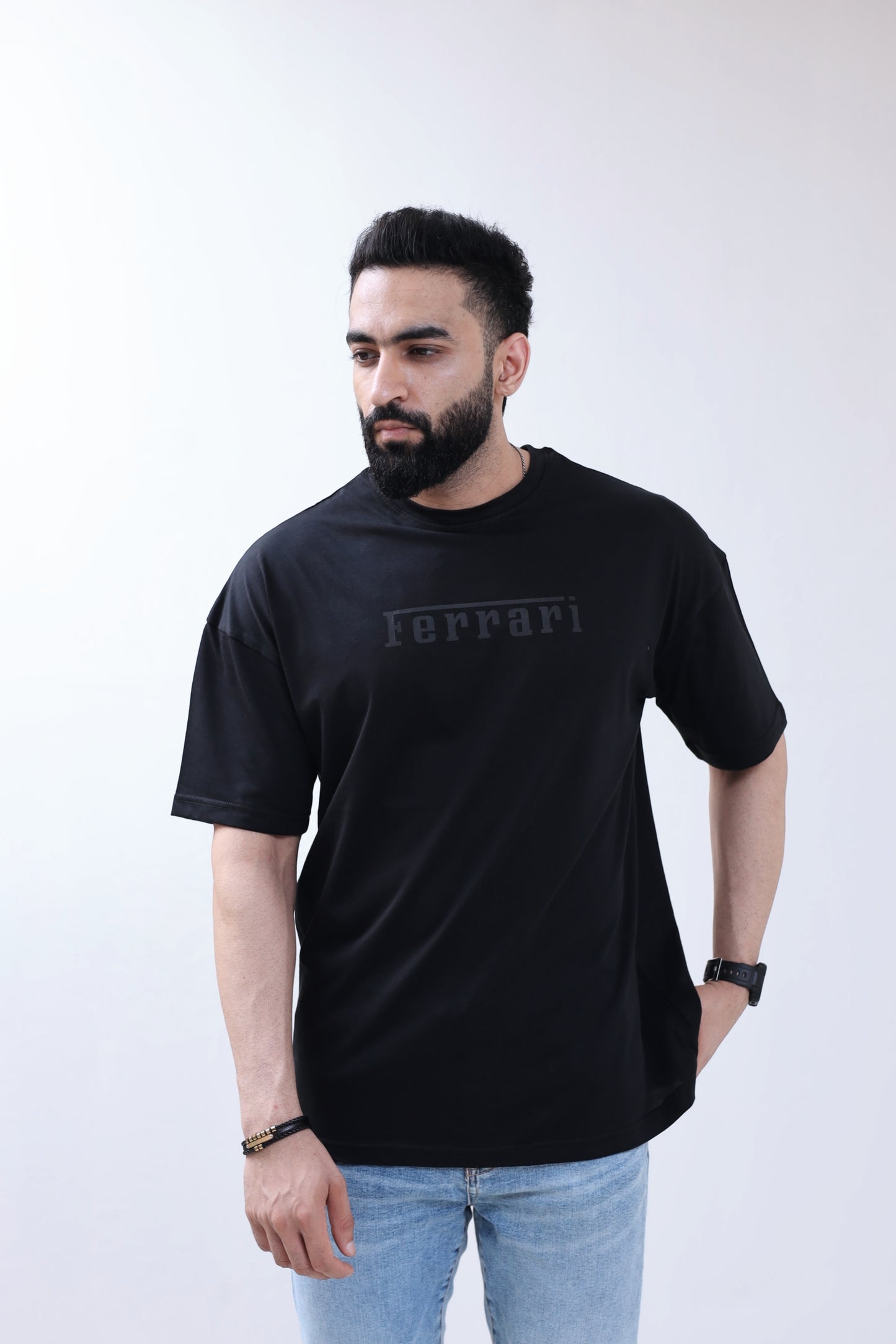 Drop Shoulder T-Shirt - Black