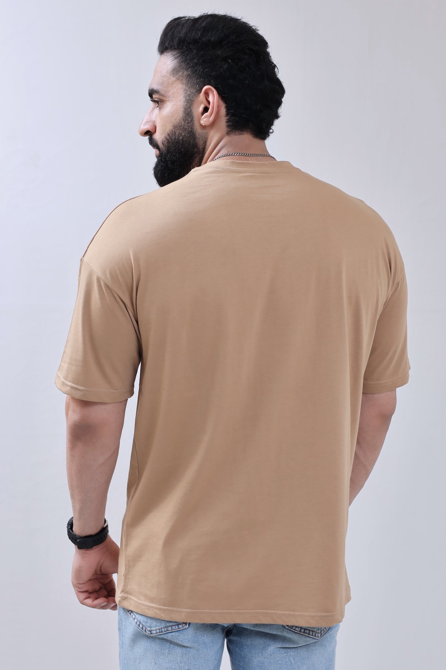 Drop Shoulder T-Shirt - Brown