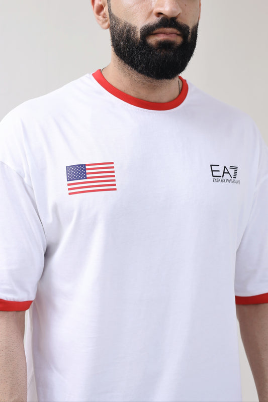 Drop Shoulder T-Shirt EA - White