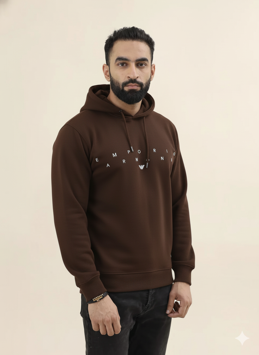 EA Embroidery Hoodie - Brown