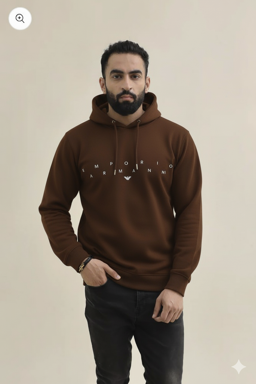EA Embroidery Hoodie - Brown