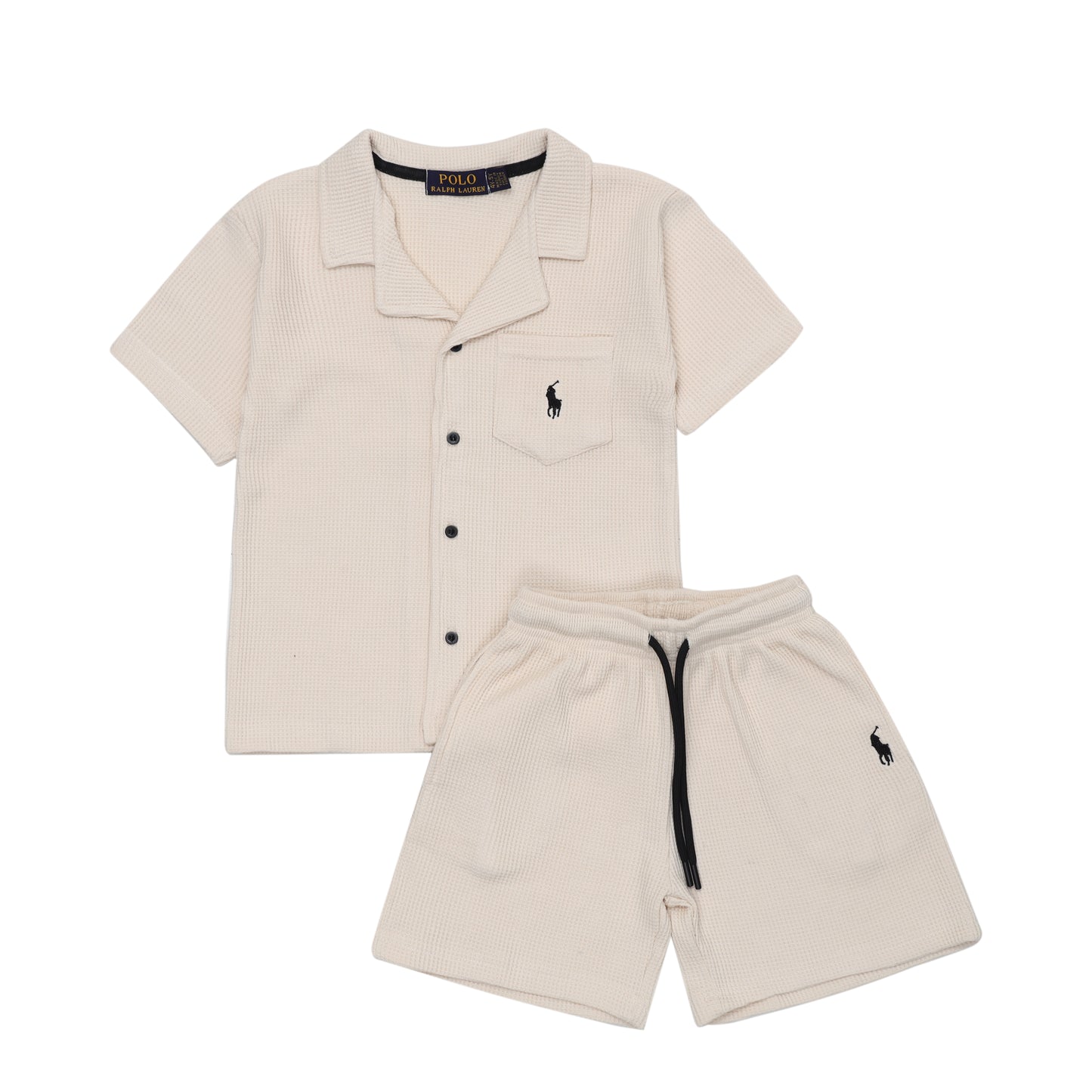 RL - Kids Twinsets Waffle Textured - Beige