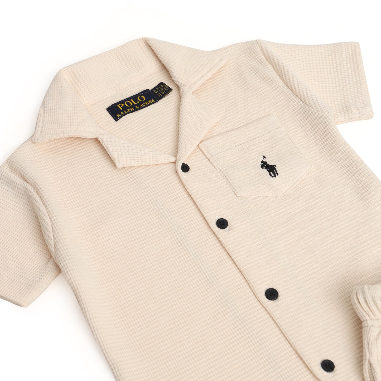 RL - Kids Twinsets Waffle Textured - Beige