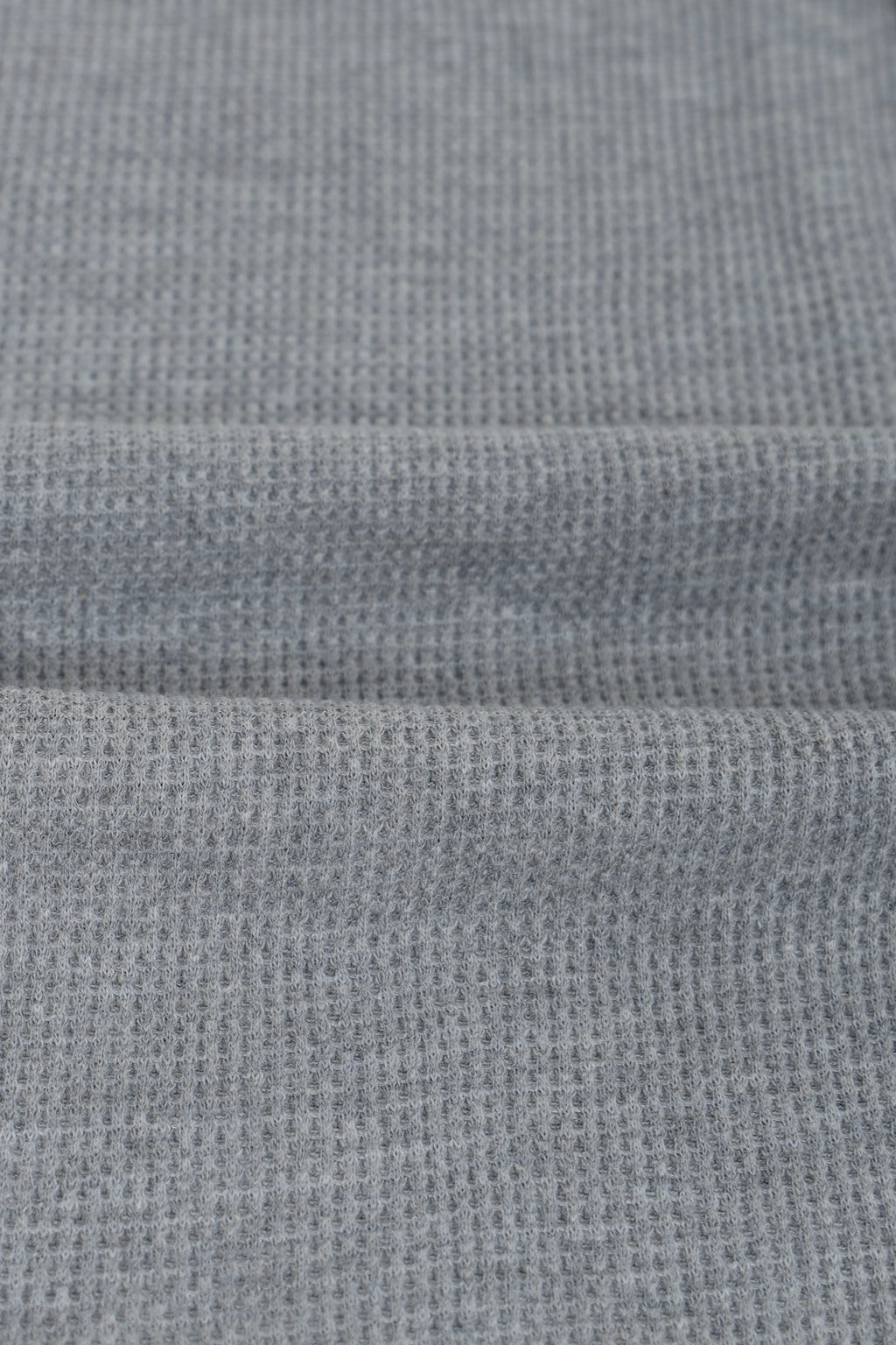 Men’s R-L Cuban Collar Shirt – Waffle Textured - Heather Grey