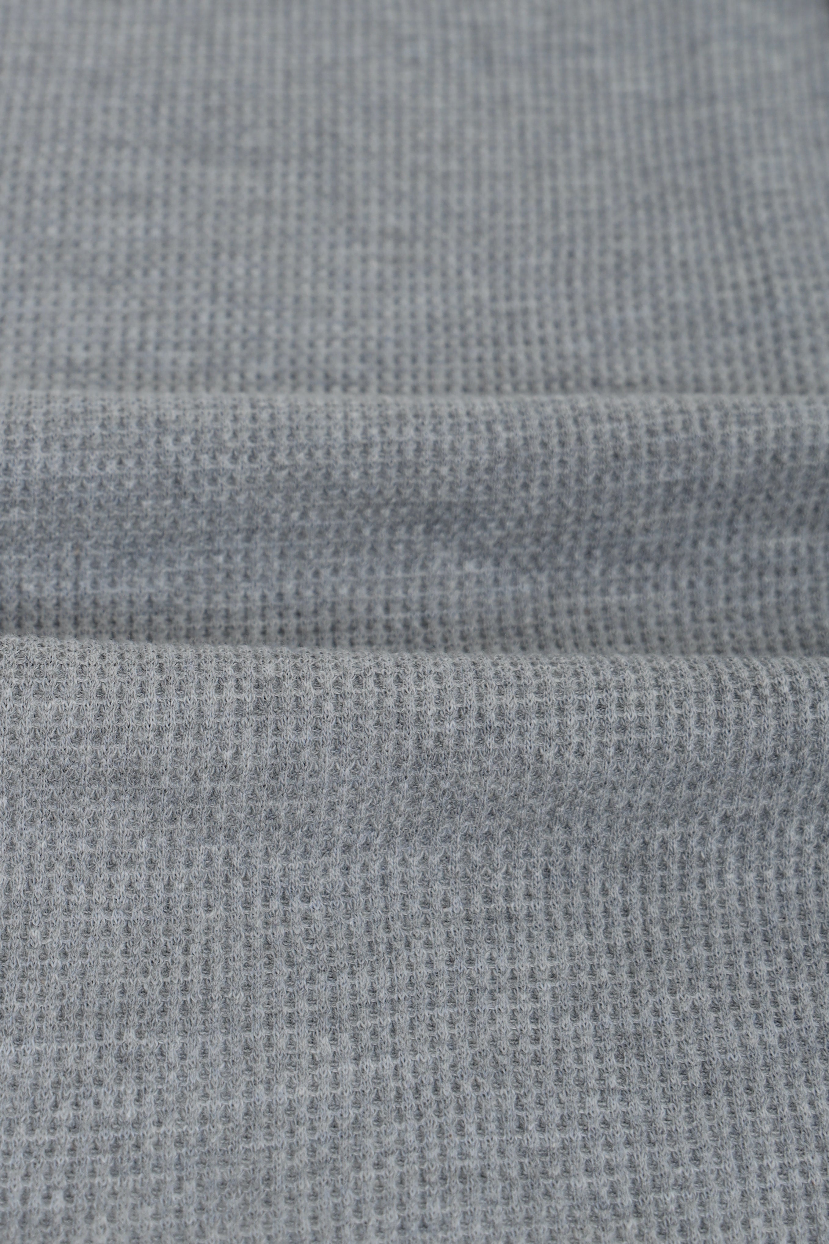Men’s R-L Cuban Collar Shirt – Waffle Textured - Heather Grey