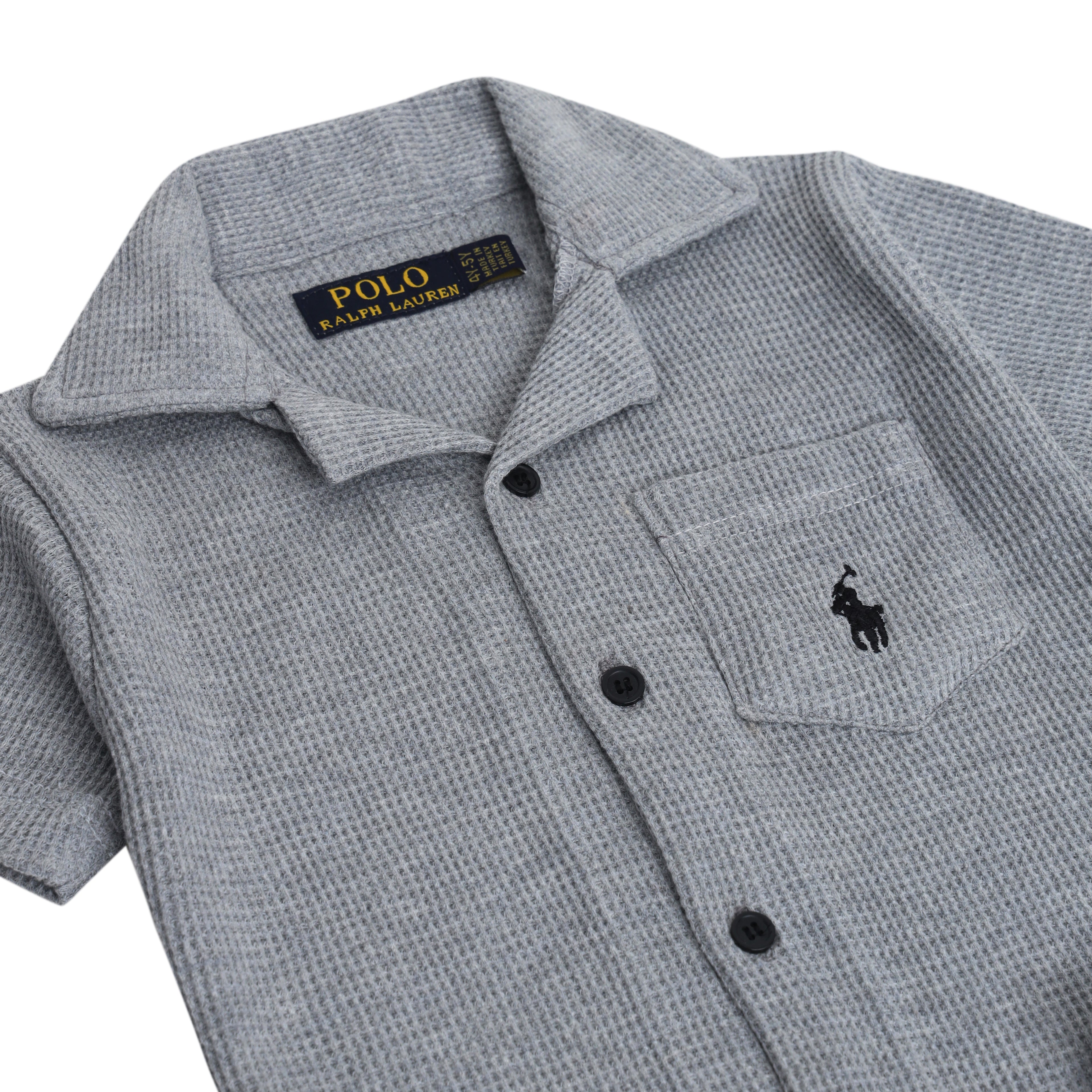 RL - Kids Twinsets Waffle Textured - Heather Grey