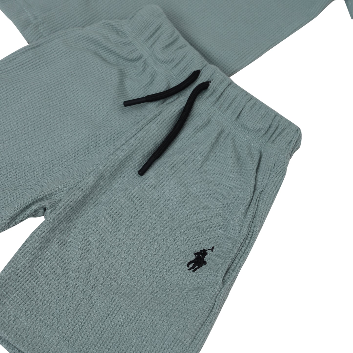 RL - Kids Twinsets Waffle Textured - Sage Green