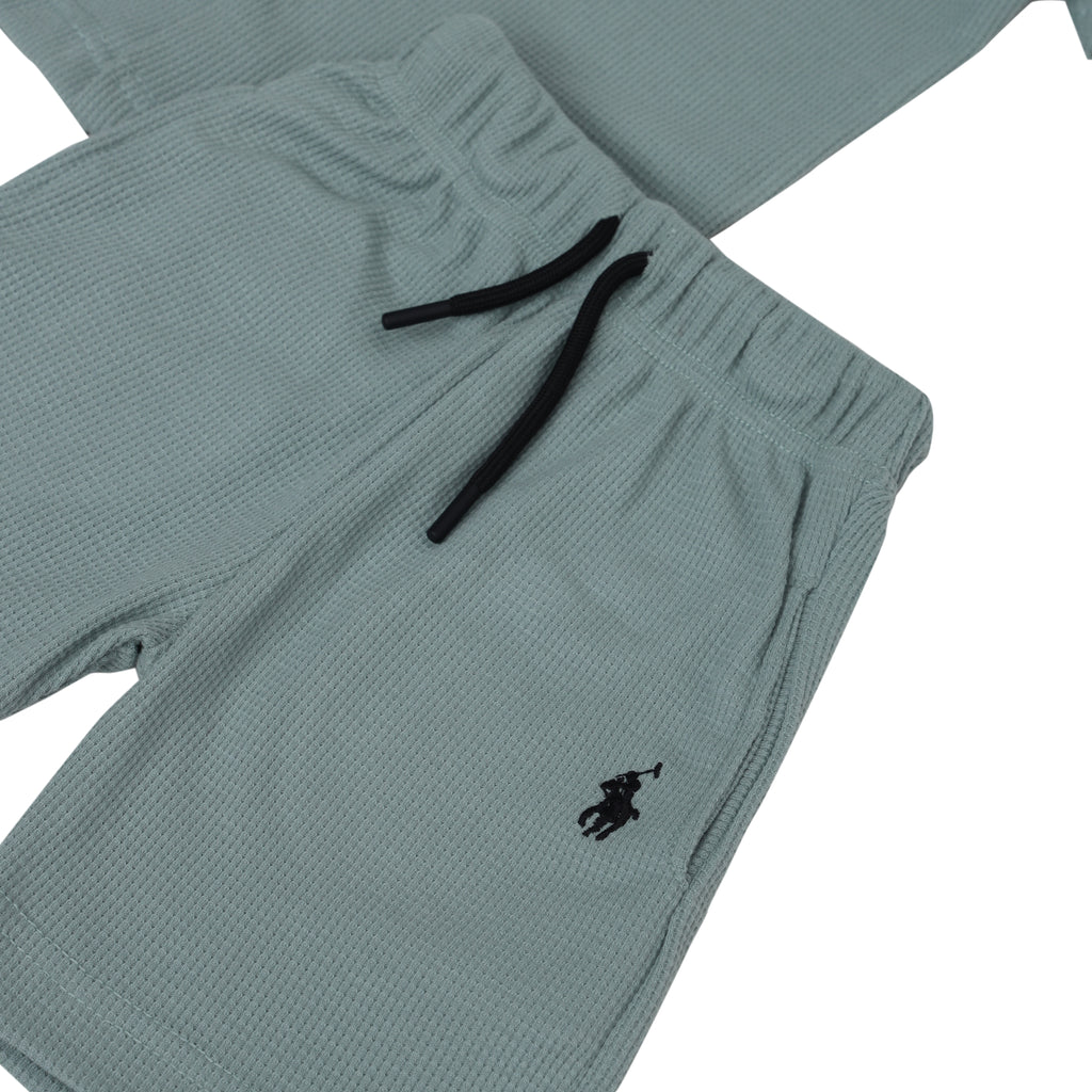 RL - Kids Twinsets Waffle Textured - Sage Green