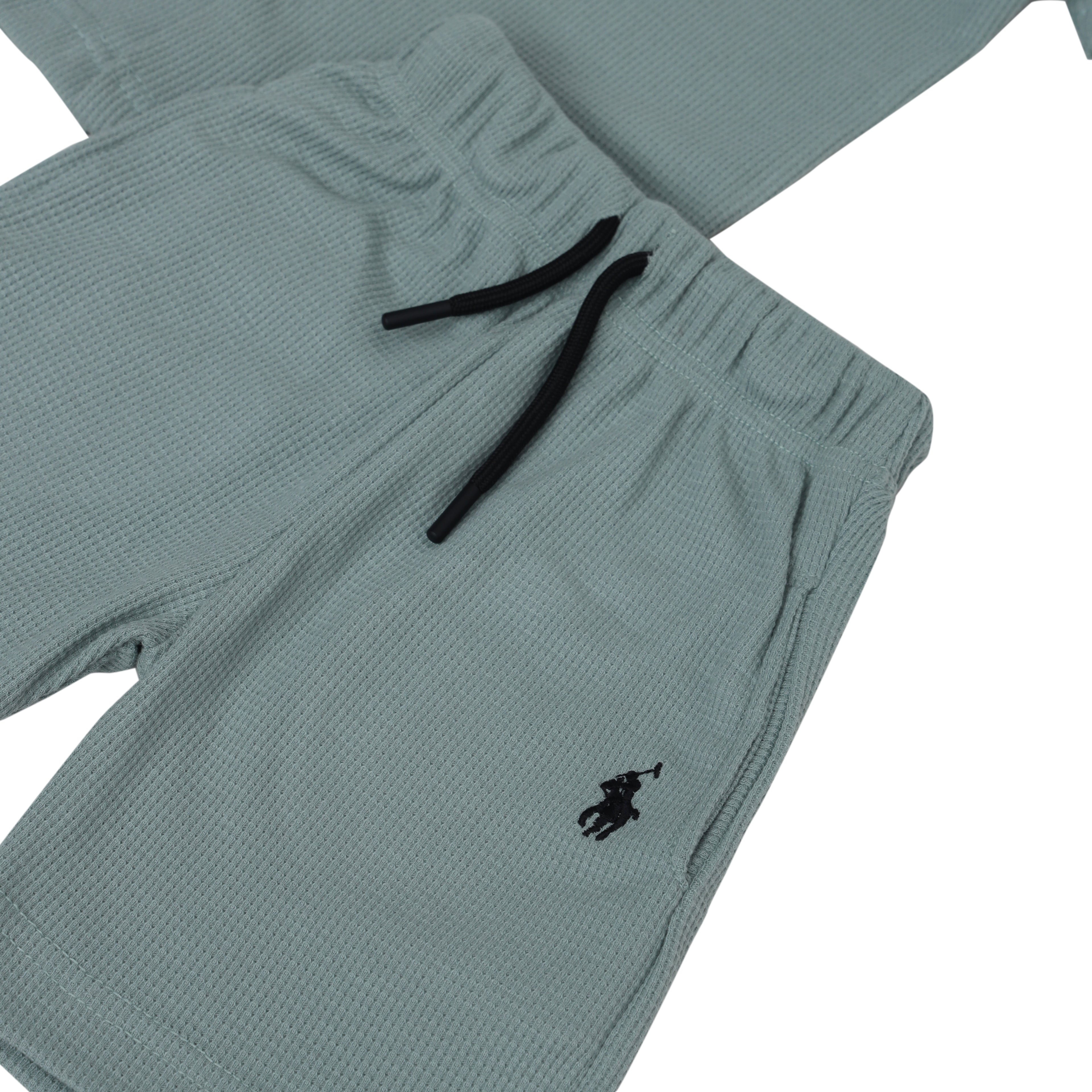 RL - Kids Twinsets Waffle Textured - Sage Green