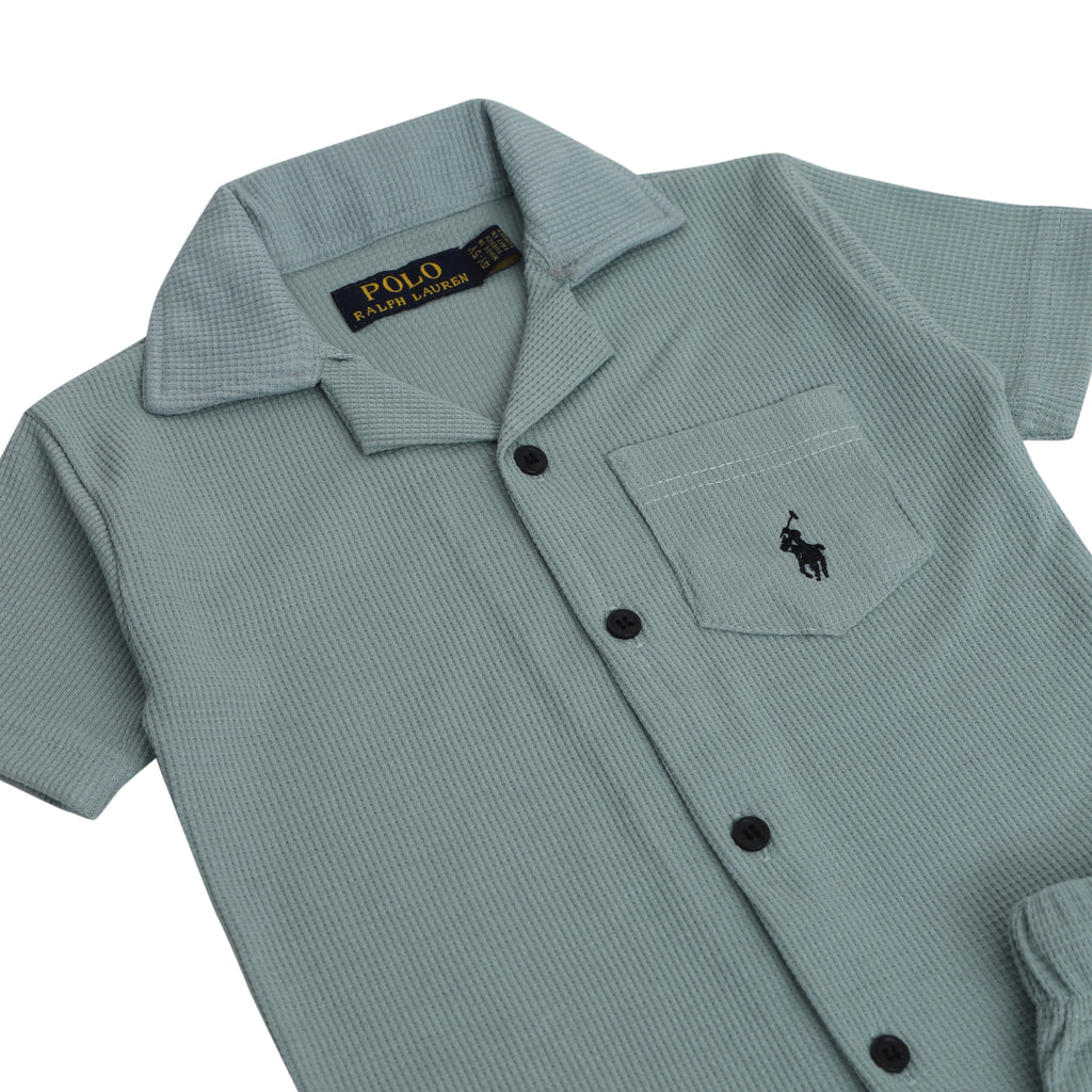 RL - Kids Twinsets Waffle Textured - Sage Green