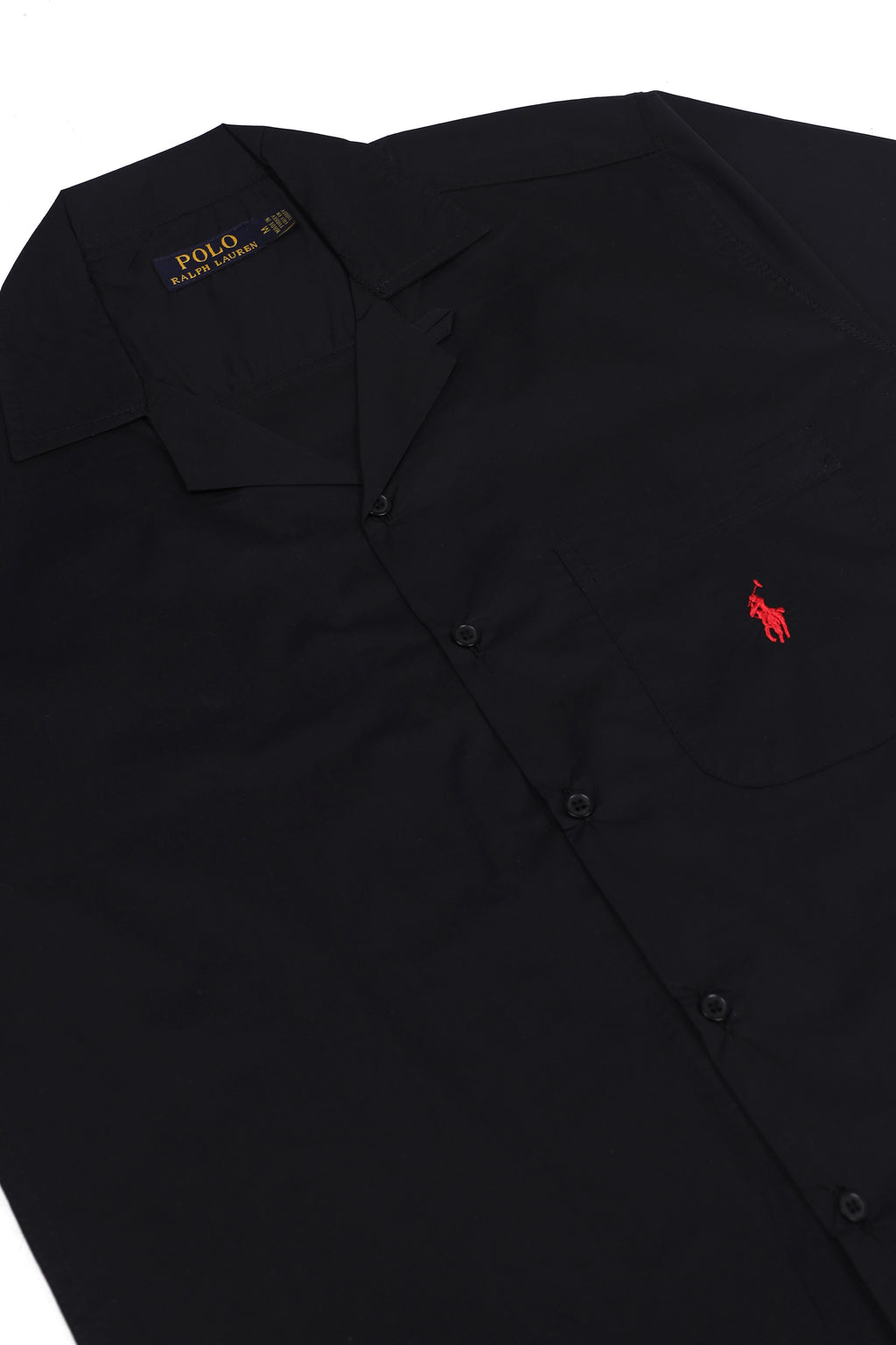 Men's R-L Cuban Collar Shirt – Black