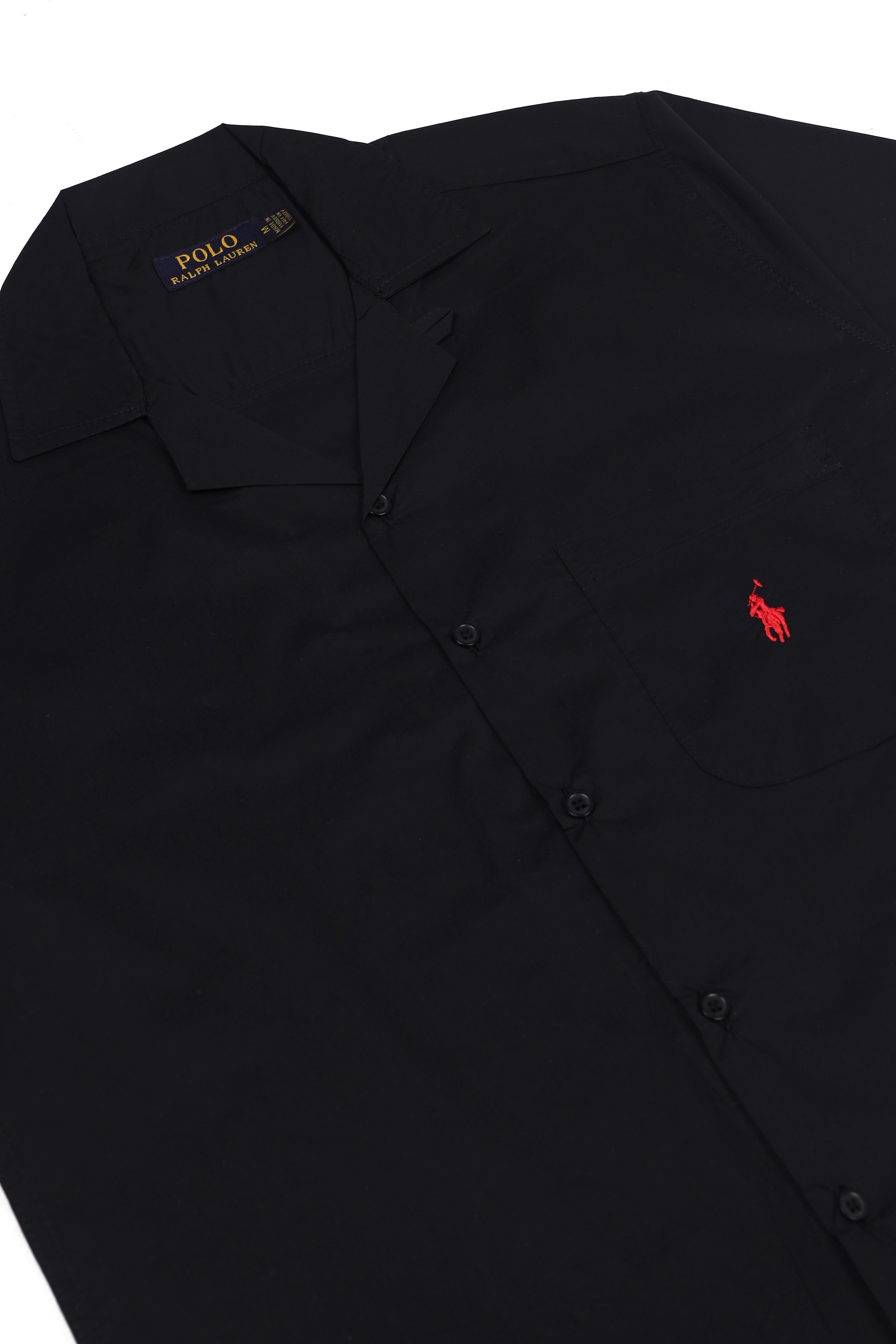 Men's R-L Cuban Collar Shirt – Black