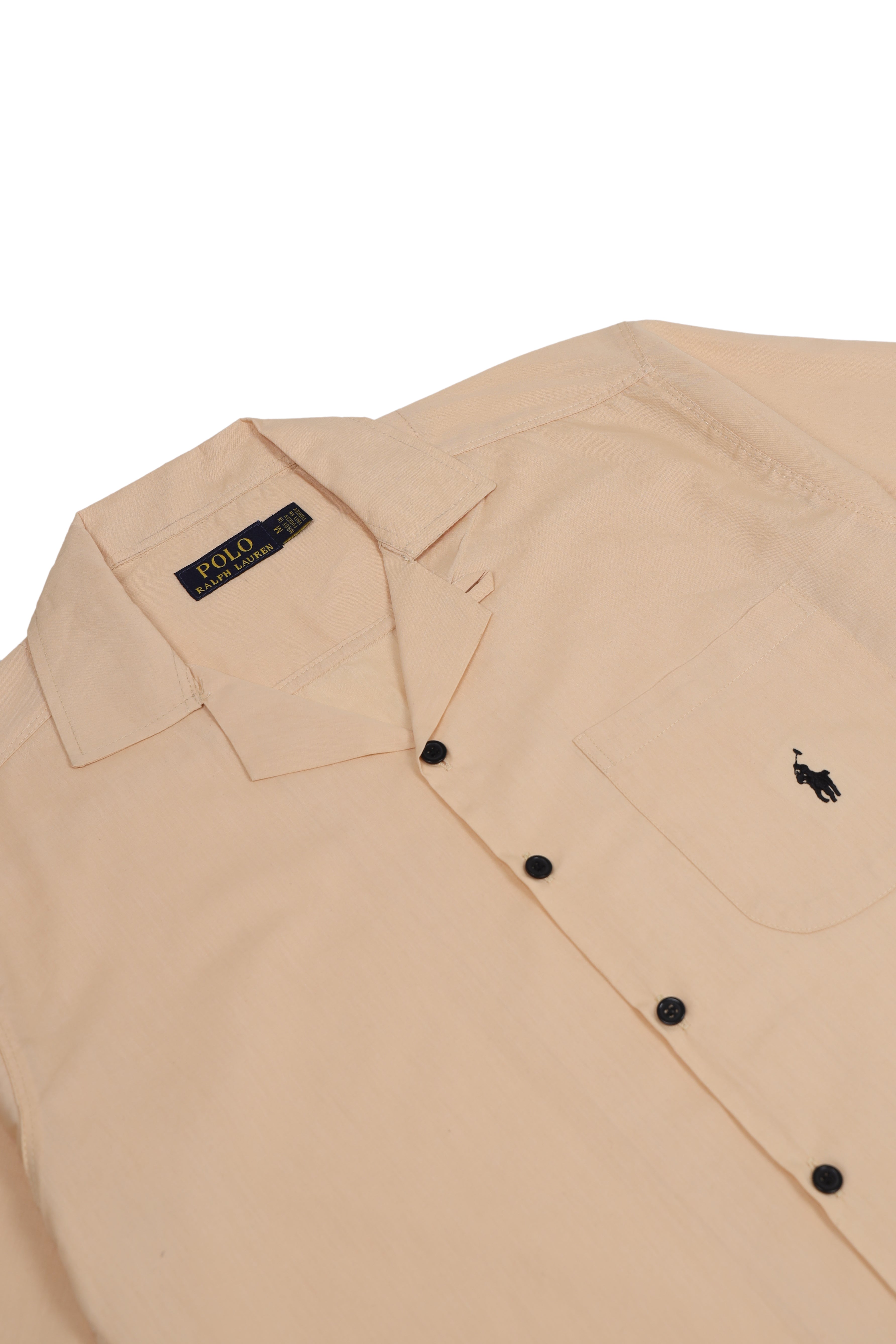 Men's R-L Cuban Collar Shirt – Beige