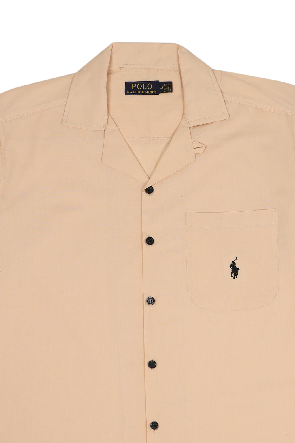 Men's R-L Cuban Collar Shirt – Beige