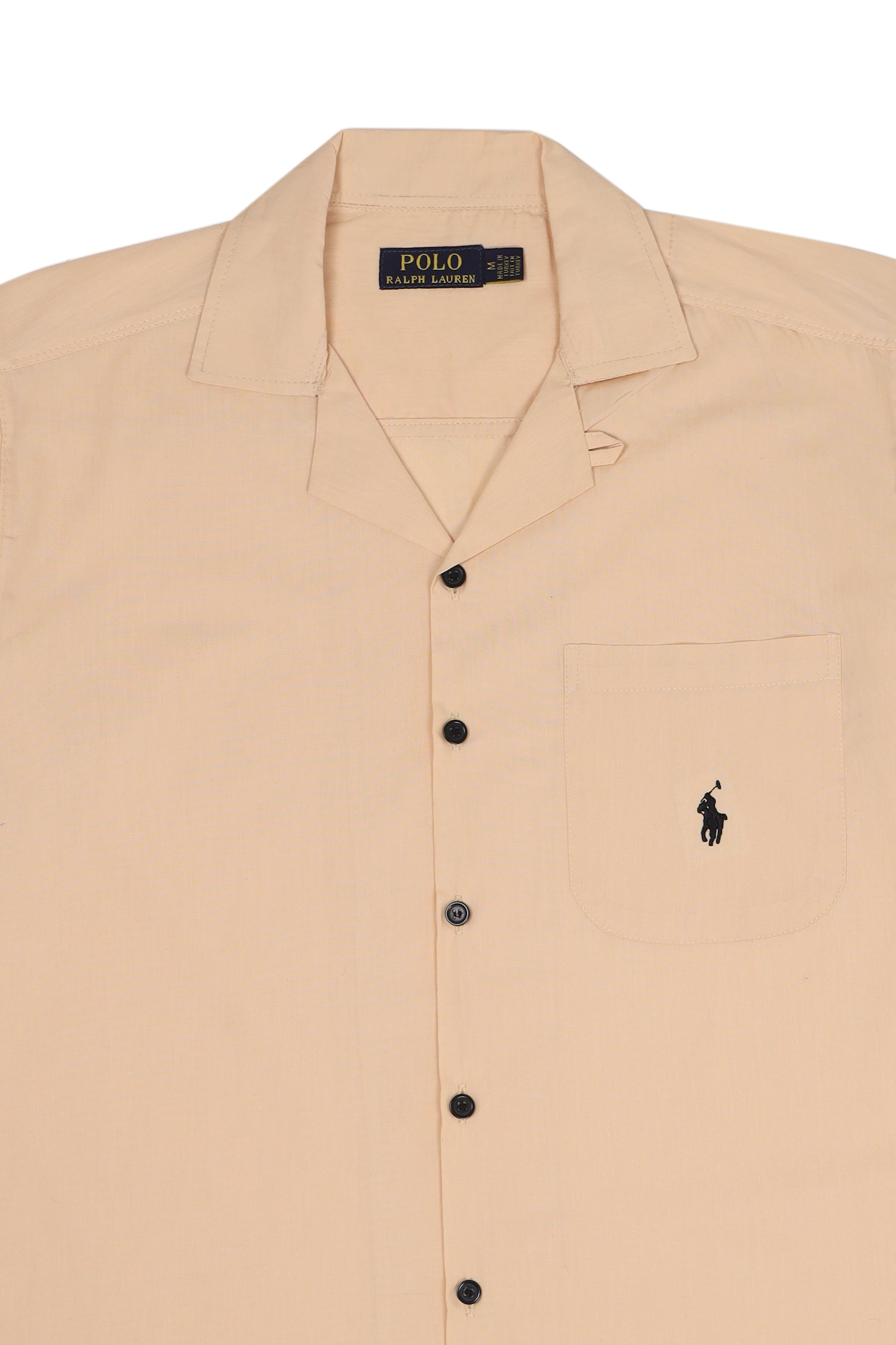 Men's R-L Cuban Collar Shirt – Beige